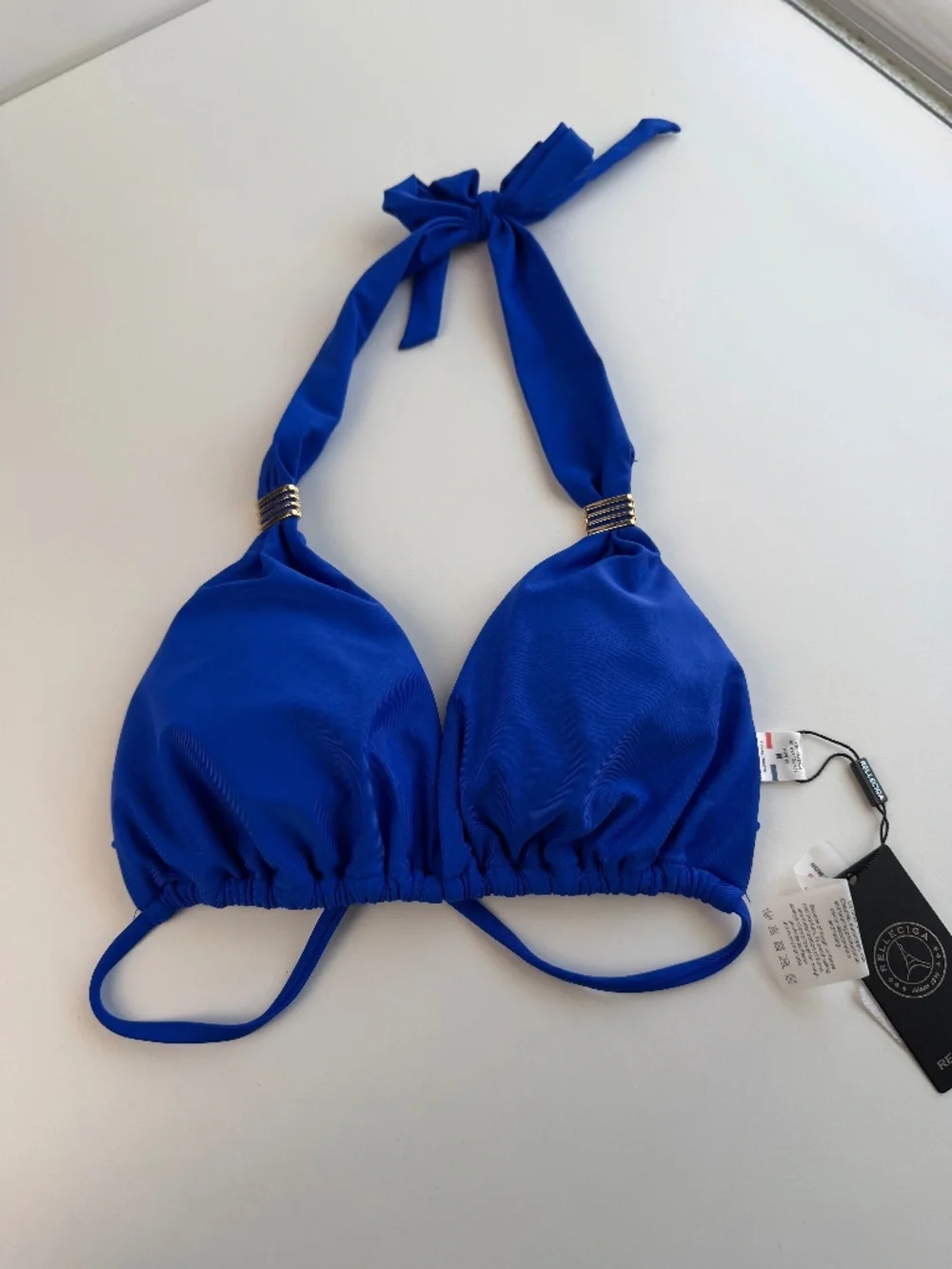 RELLECIGA Women's Royal Blue Halter Triangle Bikini Swim Top M - Picture 3 of 7